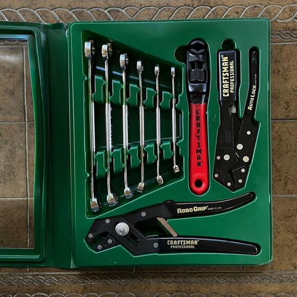 NEW Craftsman Vintage 9 pc Set Robo Grip Professional Tool Set Made USA 45444 - Picture 12 of 13